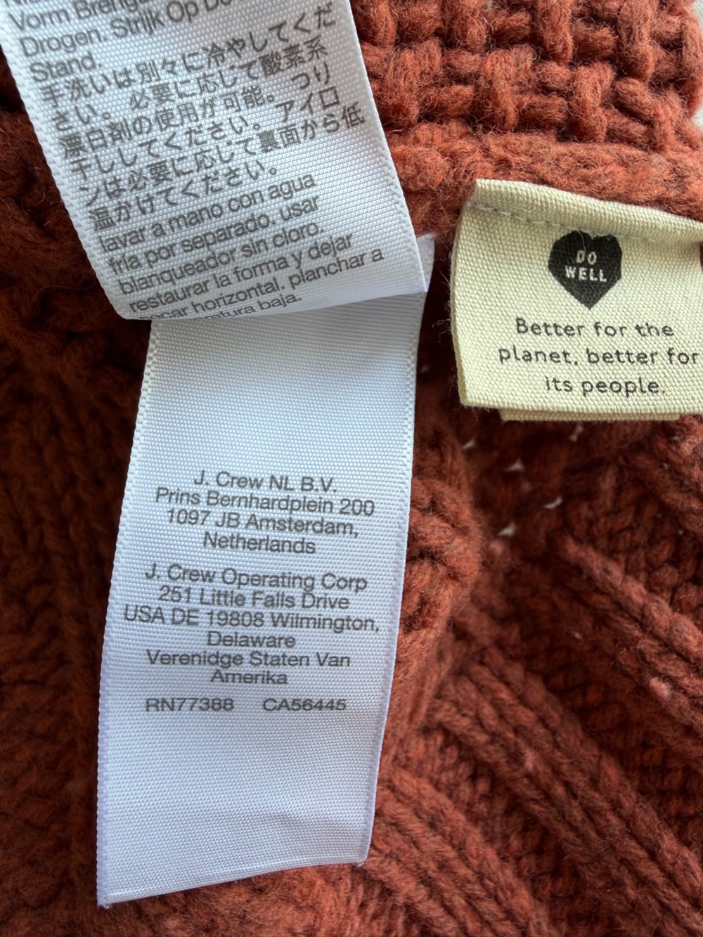 Madewell Ridgecrest Cable-Knit Crewneck Sweater in Rust Size Large - Picture 16 of 16